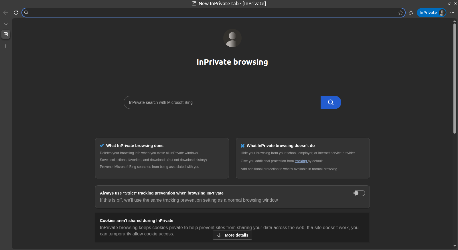 Navegación privada navegador Microsoft-edge.