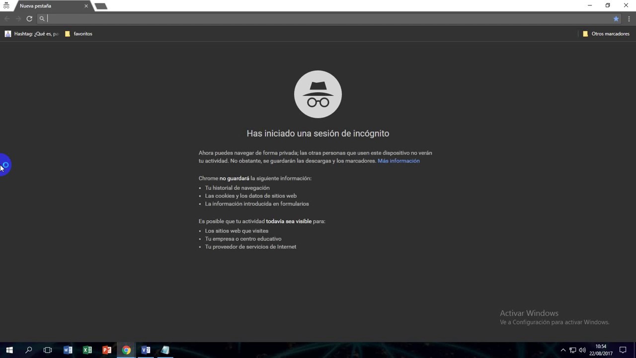 Navegación privada navegador Google Chrome.